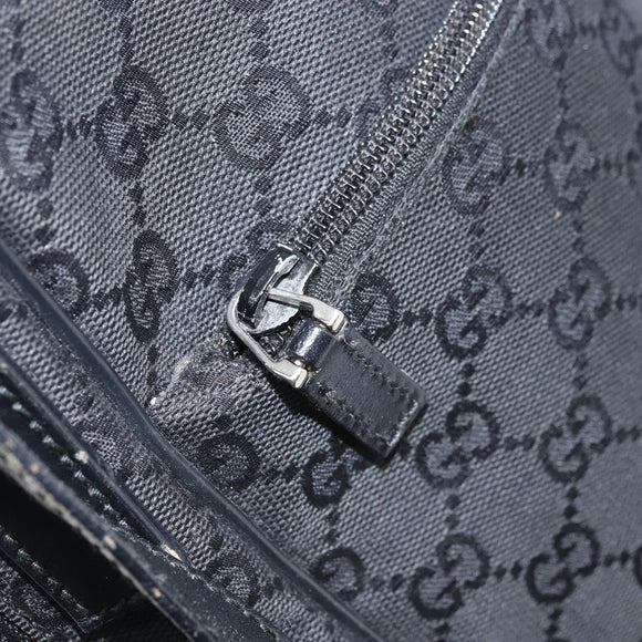 GUCCI GG Canvas Shoulder Bag Black Silver 03136 Auth 173686