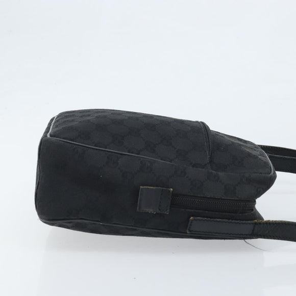 GUCCI GG Canvas Shoulder Bag Black Silver 03136 Auth 173686