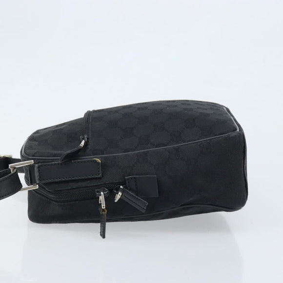 GUCCI GG Canvas Shoulder Bag Black Silver 03136 Auth 173686
