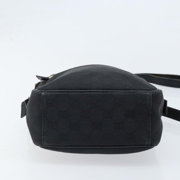 GUCCI GG Canvas Shoulder Bag Black Silver 03136 Auth 173686