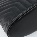 SAINT LAURENT Shoulder Bag Leather Black Gold Auth 173689-14