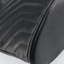 SAINT LAURENT Shoulder Bag Leather Black Gold Auth 173689-16