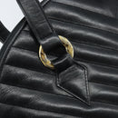 SAINT LAURENT Shoulder Bag Leather Black Gold Auth 173689-10