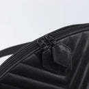 SAINT LAURENT Shoulder Bag Leather Black Gold Auth 173689-11