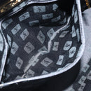 SAINT LAURENT Shoulder Bag Leather Black Gold Auth 173689-21