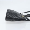 SAINT LAURENT Shoulder Bag Leather Black Gold Auth 173689-3