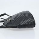SAINT LAURENT Shoulder Bag Leather Black Gold Auth 173689-4