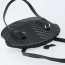 SAINT LAURENT Shoulder Bag Leather Black Gold Auth 173689-6