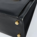 Salvatore Ferragamo Hand Bag Leather Black Gold Auth 173690-10