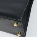 Salvatore Ferragamo Hand Bag Leather Black Gold Auth 173690-12