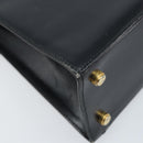 Salvatore Ferragamo Hand Bag Leather Black Gold Auth 173690-13