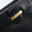 Salvatore Ferragamo Hand Bag Leather Black Gold Auth 173690-15