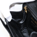 Salvatore Ferragamo Hand Bag Leather Black Gold Auth 173690-21