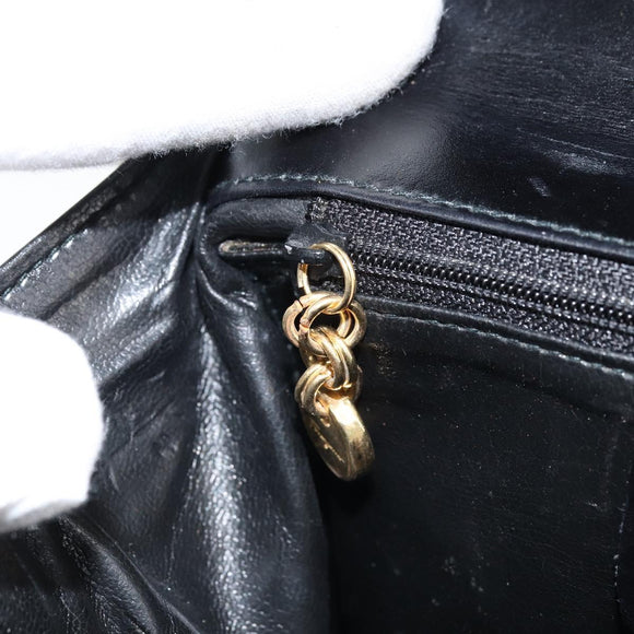 Salvatore Ferragamo Hand Bag Leather Black Gold Auth 173690