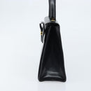 Salvatore Ferragamo Hand Bag Leather Black Gold Auth 173690-4