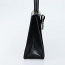 Salvatore Ferragamo Hand Bag Leather Black Gold Auth 173690-5