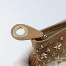 Jimmy Choo Clutch Bag Leather Beige Gold Auth 173692-8