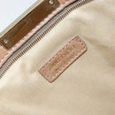 Jimmy Choo Clutch Bag Leather Beige Gold Auth 173692-9