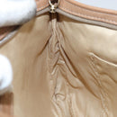 Jimmy Choo Clutch Bag Leather Beige Gold Auth 173692-18