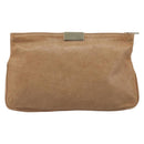 Jimmy Choo Clutch Bag Leather Beige Gold Auth 173692-2