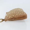 Jimmy Choo Clutch Bag Leather Beige Gold Auth 173692-4