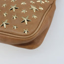 Jimmy Choo Clutch Bag Leather Beige Gold Auth 173692-7