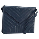 SAINT LAURENT Umhängetasche Leder Navy Gold Original 173693-1
