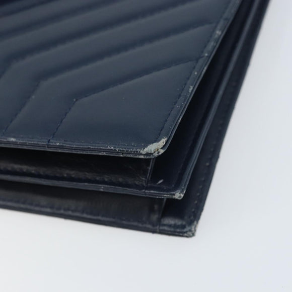 SAINT LAURENT Umhängetasche Leder Navy Gold Original 173693