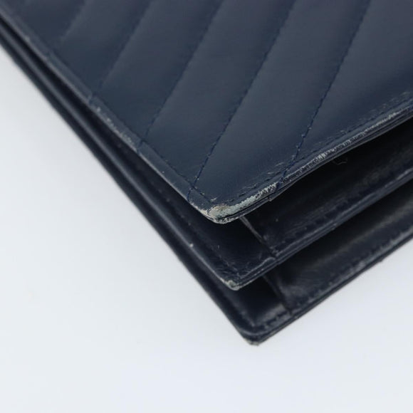 SAINT LAURENT Umhängetasche Leder Navy Gold Original 173693
