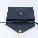 SAINT LAURENT Umhängetasche Leder Navy Gold Original 173693-14