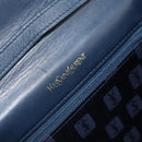 SAINT LAURENT Umhängetasche Leder Navy Gold Original 173693-15