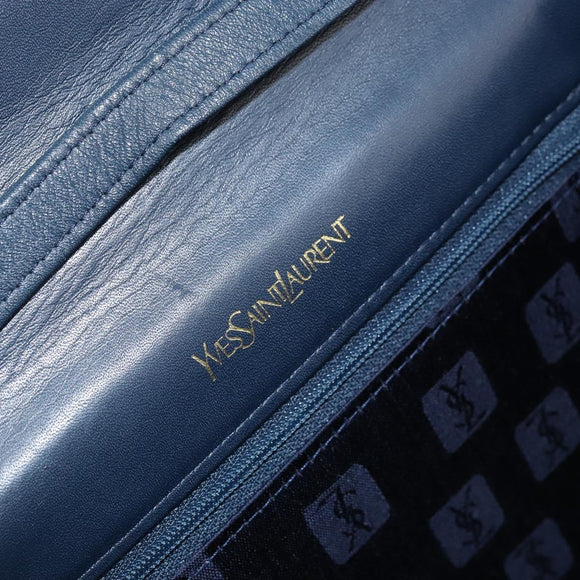SAINT LAURENT Umhängetasche Leder Navy Gold Original 173693