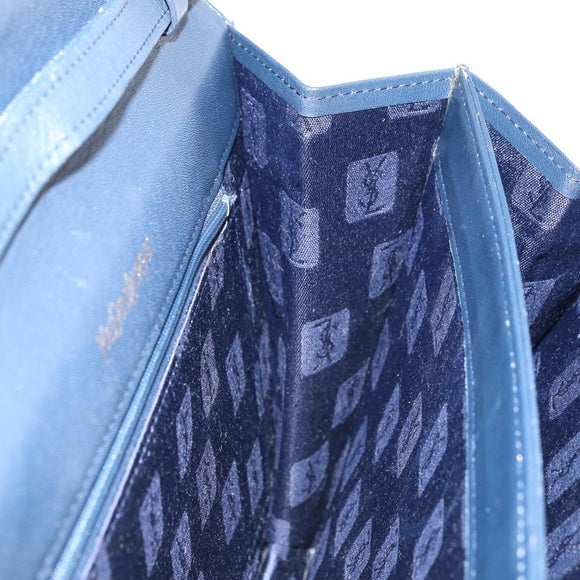 SAINT LAURENT Umhängetasche Leder Navy Gold Original 173693