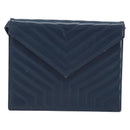 SAINT LAURENT Umhängetasche Leder Navy Gold Original 173693-2