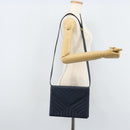 SAINT LAURENT Umhängetasche Leder Navy Gold Original 173693-22