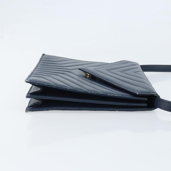 SAINT LAURENT Umhängetasche Leder Navy Gold Original 173693