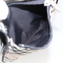 BURBERRY Nova Check Blue Label Shoulder Bag Nylon Beige Silver Auth 173694-19