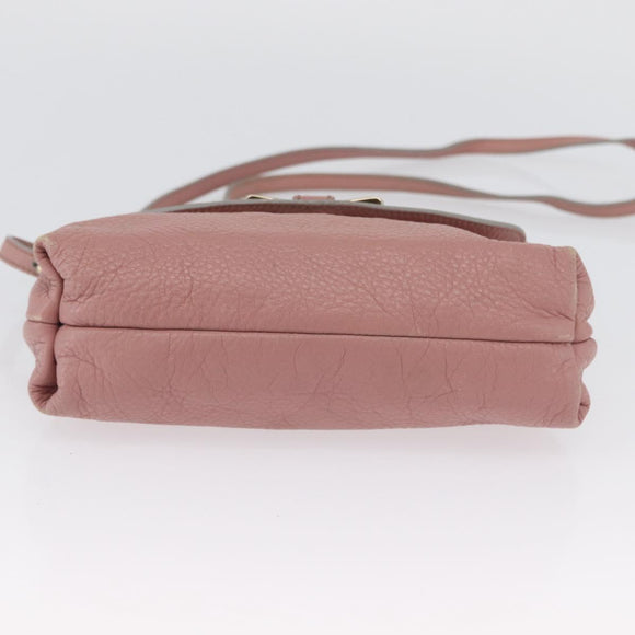 Chloe Lily Shoulder Bag Leather 2way Pink Gold Auth 173695