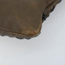 Jimmy Choo Clutch Bag Leather Brown Silver Auth 173696-10