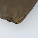 Jimmy Choo Clutch Bag Leather Brown Silver Auth 173696-11