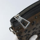 Jimmy Choo Clutch Bag Leather Brown Silver Auth 173696-13