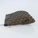 Jimmy Choo Clutch Bag Leather Brown Silver Auth 173696-5