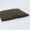 Jimmy Choo Clutch Bag Leather Brown Silver Auth 173696-6