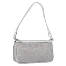 Salvatore Ferragamo Gancini Shoulder Bag PVC Leather Silver Auth 173697-1
