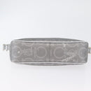 Salvatore Ferragamo Gancini Shoulder Bag PVC Leather Silver Auth 173697-6
