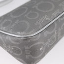 Salvatore Ferragamo Gancini Shoulder Bag PVC Leather Silver Auth 173697-14