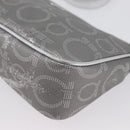 Salvatore Ferragamo Gancini Shoulder Bag PVC Leather Silver Auth 173697-15