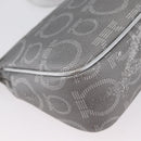 Salvatore Ferragamo Gancini Shoulder Bag PVC Leather Silver Auth 173697-16