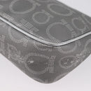 Salvatore Ferragamo Gancini Shoulder Bag PVC Leather Silver Auth 173697-17