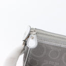 Salvatore Ferragamo Gancini Shoulder Bag PVC Leather Silver Auth 173697-10